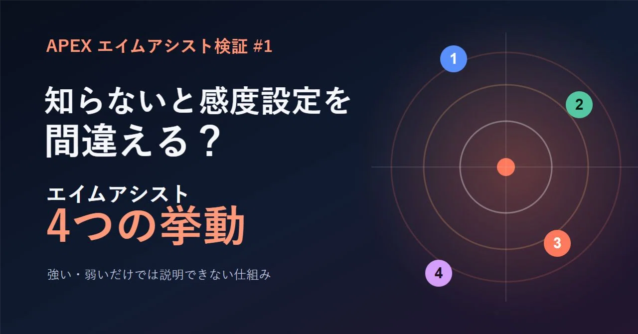 知らないと感度設定を間違える？ APEXエイムアシスト4つの挙動｜0円