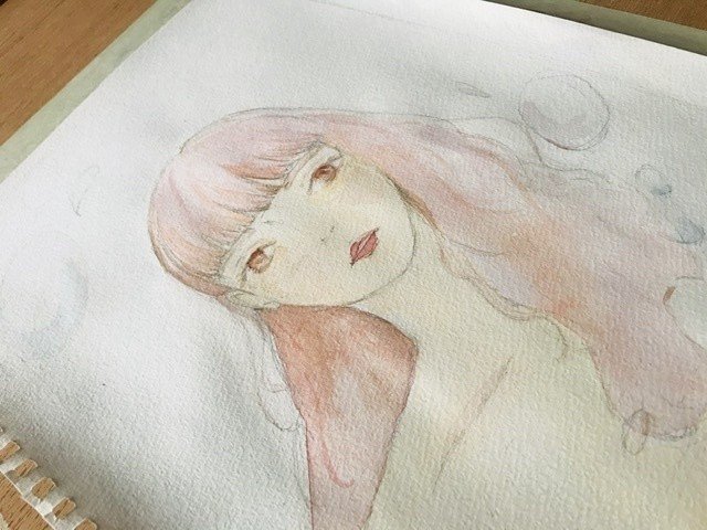 女の子 水彩画 かなざわ Note