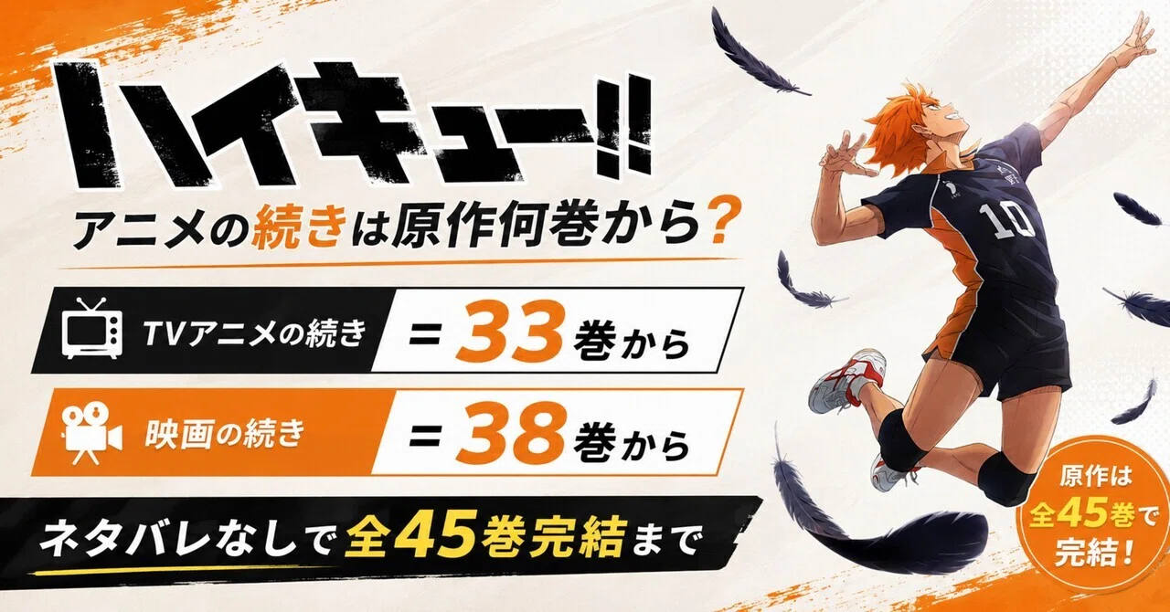 ハイキュー!! アニメの続きは原作何巻から?【TV=33巻／映画の続き=38巻