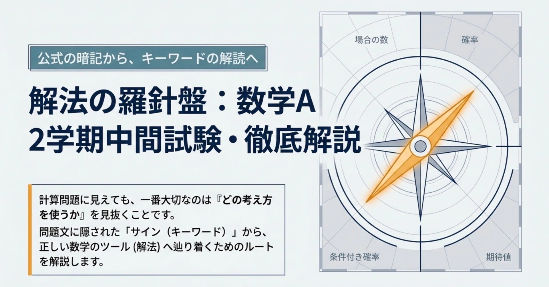 高1数A 2024年度2学期中間過去問解説［場合の数・確率・条件付き確率