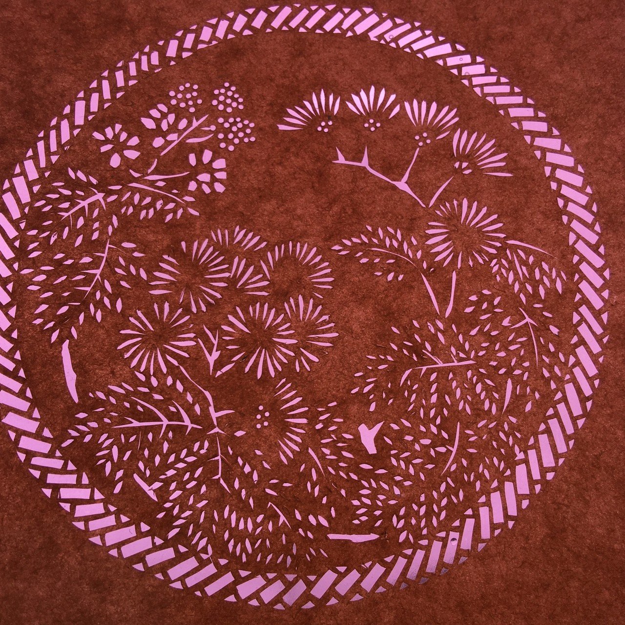 切り絵アート 夏の花シリーズ 合歓 Frau Schnitt Note 切り絵アート 夏の花シリーズ 合歓 Frau Schnitt Note
