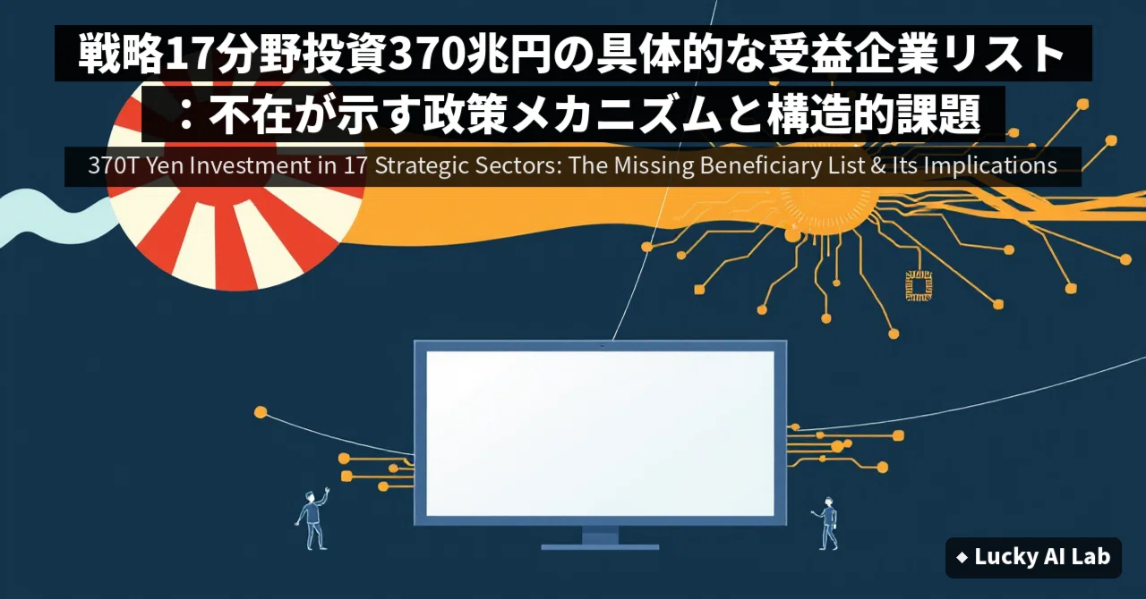 プレミアム戦略 戦略17分野投資370兆円の具体的な受益企業リスト：不在が示す政策