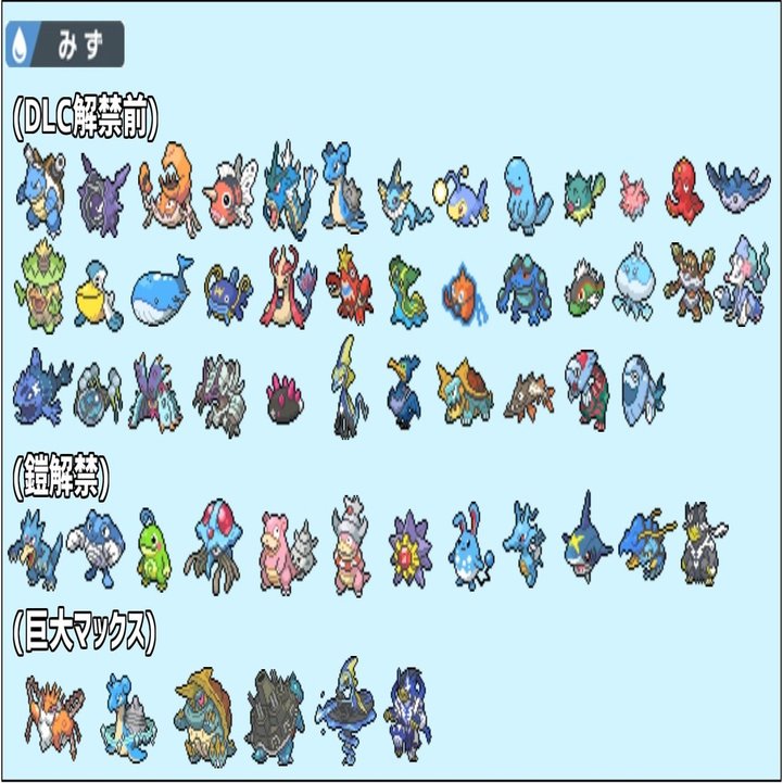 ポケモン剣盾 ランクバトル使用可能ポケモンタイプ別一覧表 鎧の孤島編 明日葉 Note