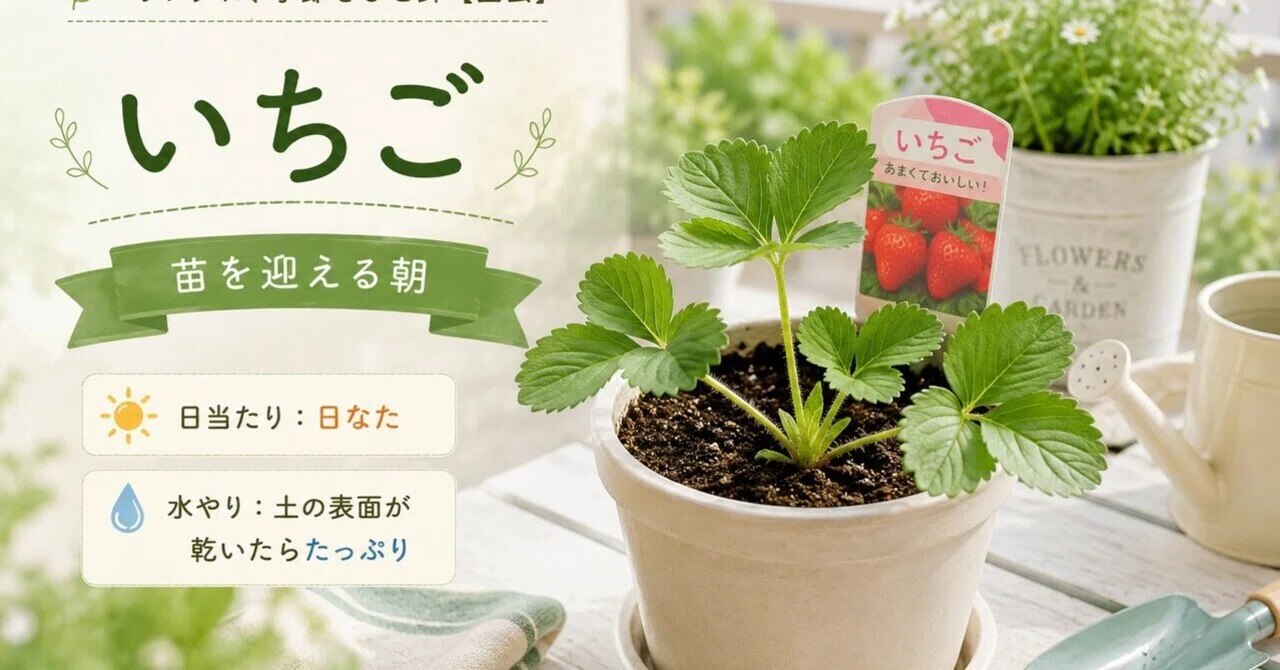 ビカクシダの枯れ苗からイチゴが奇跡的に生えてきた鉢植え 観葉植物　苺　希少　レア ベランダに、季節をひと鉢【園芸】：いちごの苗を迎える朝｜ウミちゃん