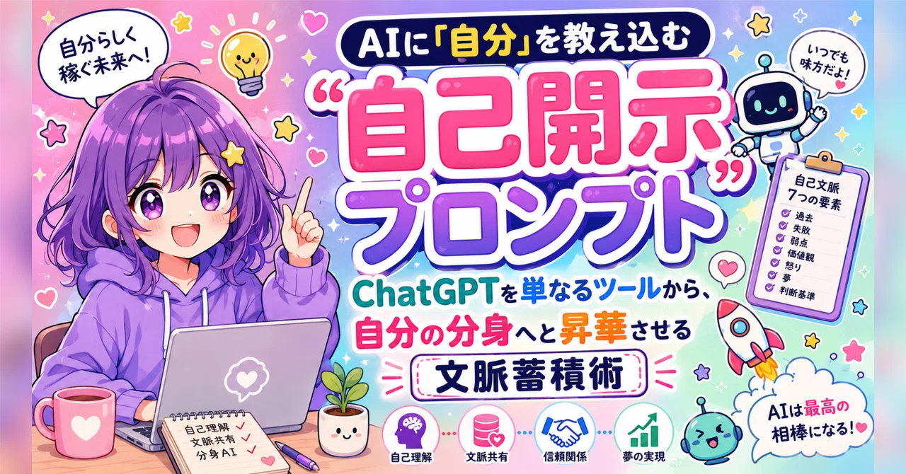 AIに「自分」を教え込む“自己開示プロンプト”。 ChatGPTを単なるツール