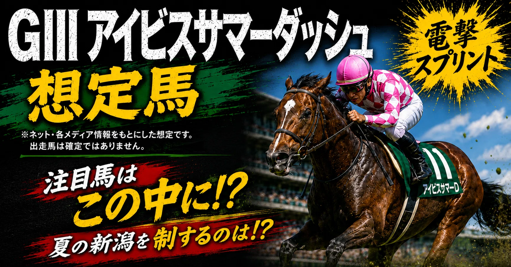 アイビスサマーダッシュ2026想定馬】新潟直線1000mの電撃戦｜ピューロ