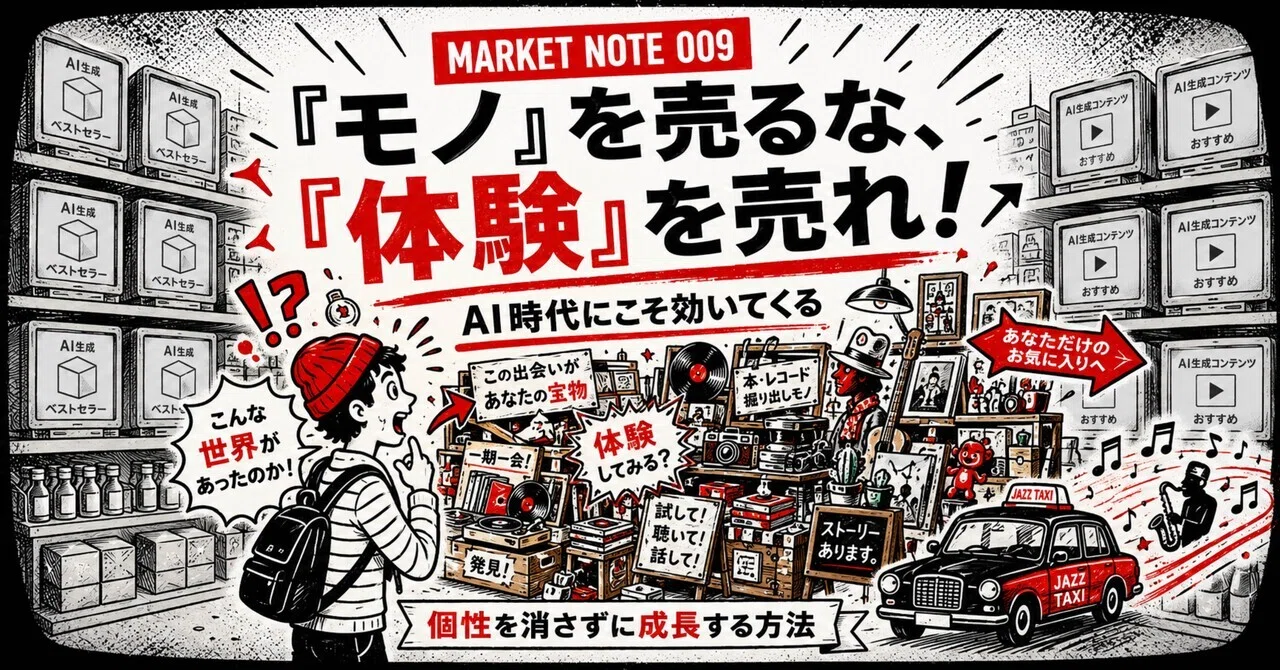 モノを売るな、体験を売れ」は、AI時代にこそ効いてくる｜市場の余白