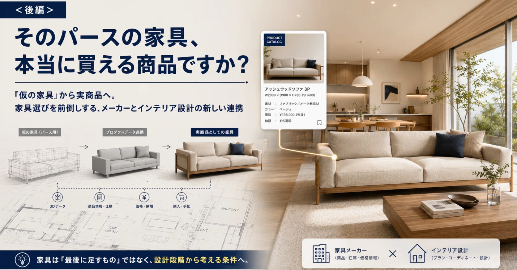 パースの家具、本当に買える商品ですか？「仮家具」から実商品へ。家具