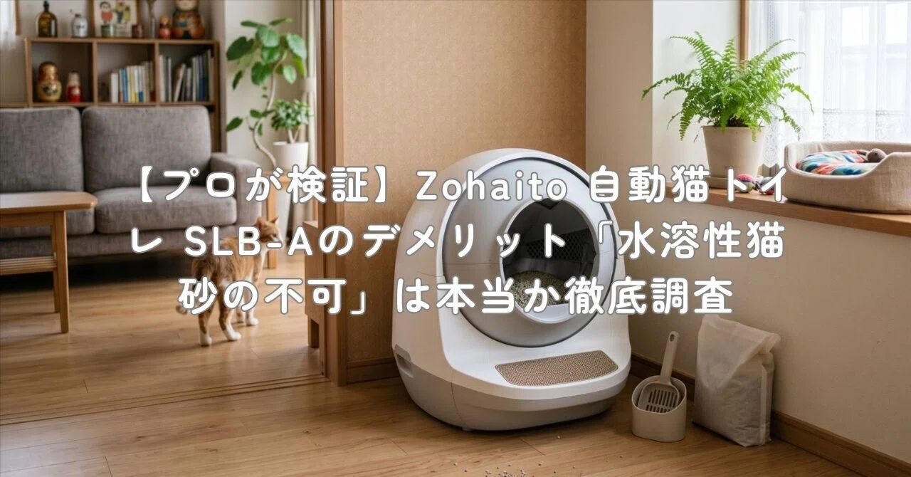 プロが検証】Zohaito 自動猫トイレ SLB-Aのデメリット「水溶性猫砂の