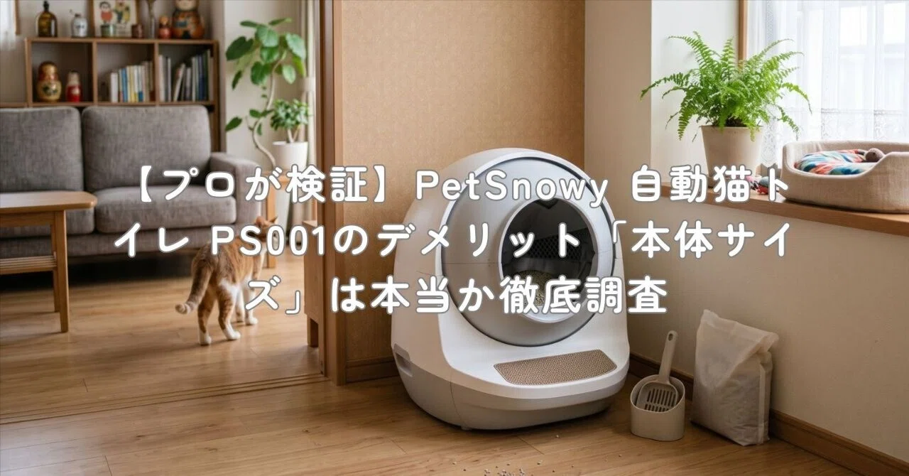プロが検証】PetSnowy 自動猫トイレ PS001のデメリット「本体サイズ