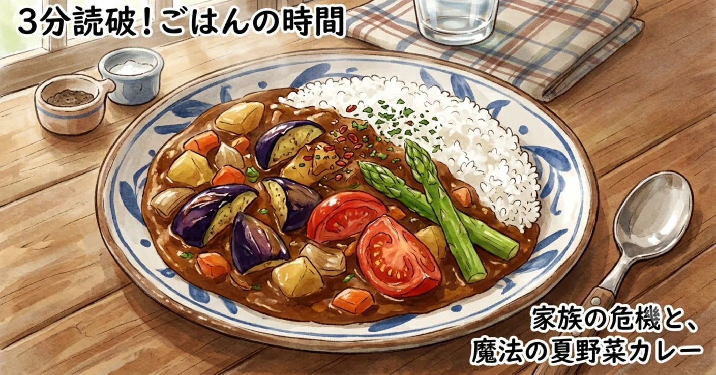 家族の危機と、魔法の夏野菜カレー｜3分読破！5ッ星お米マイスターの