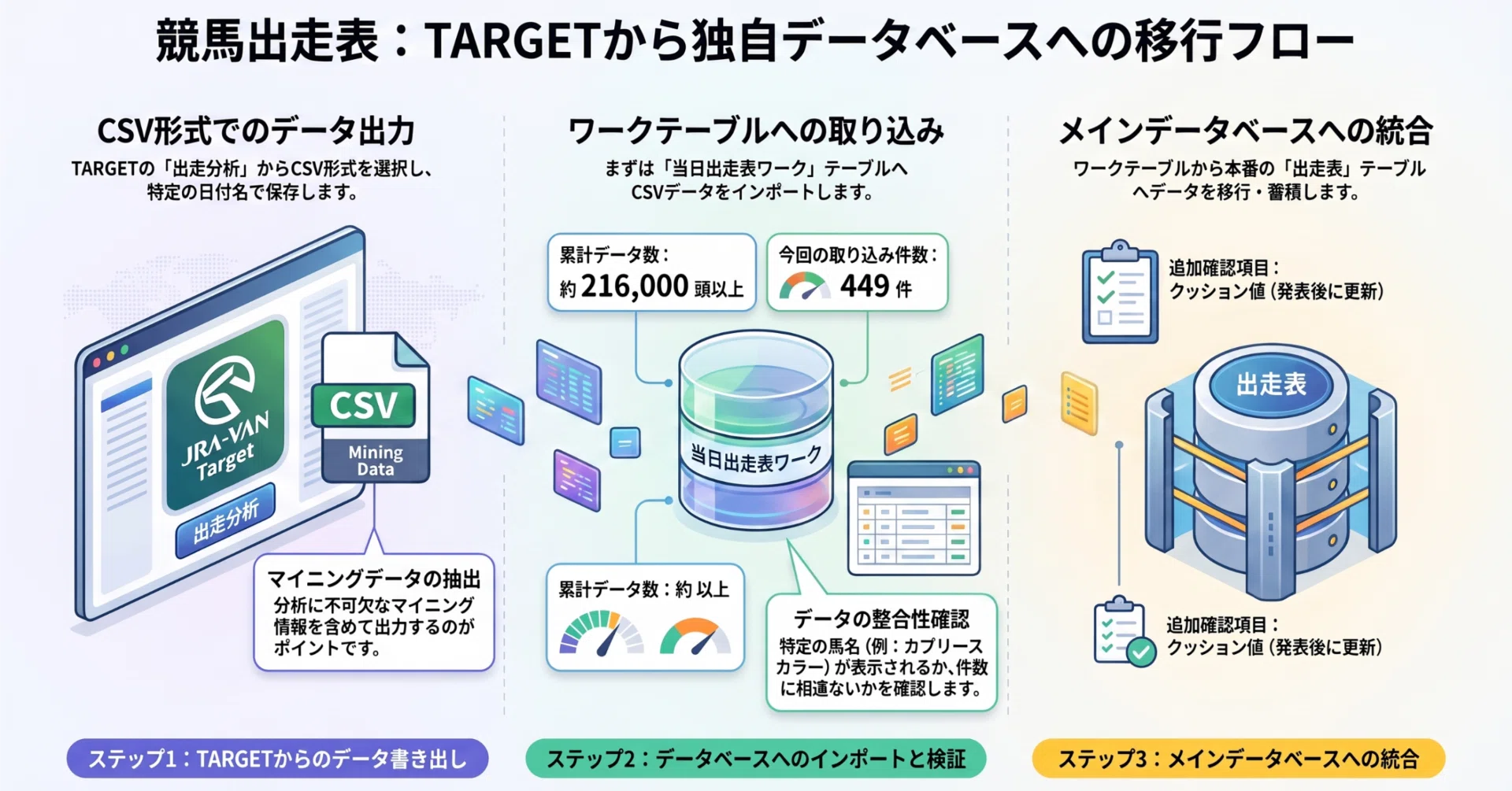JRA競馬データ分析】マイニングデータを自作データベース（TARGET）へ
