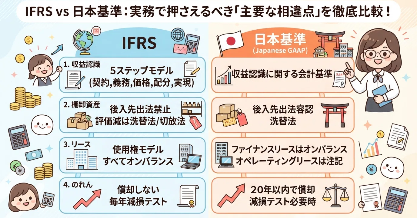 IFRS vs 日本基準：実務で押さえるべき「主要な相違点」を徹底比較