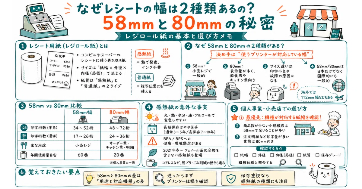 なぜレシートの幅は2種類あるの？58mmと80mmの秘密｜橘 あやの