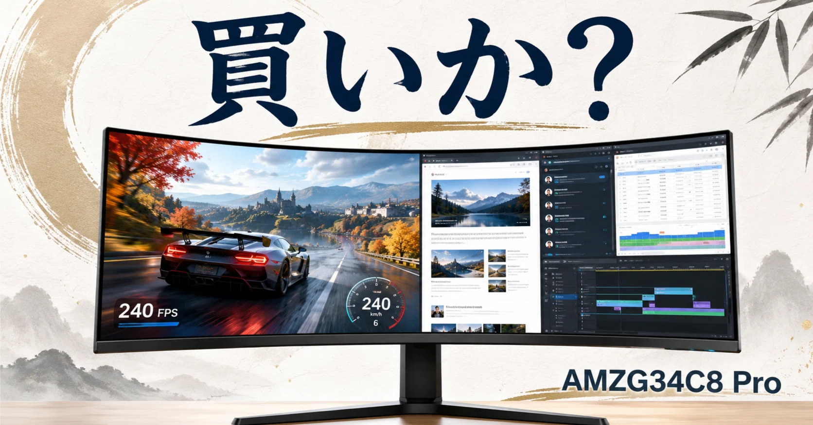 Amzfast AMZG34C8 Proはタイムセールで買い？34インチUWQHD・240Hzの