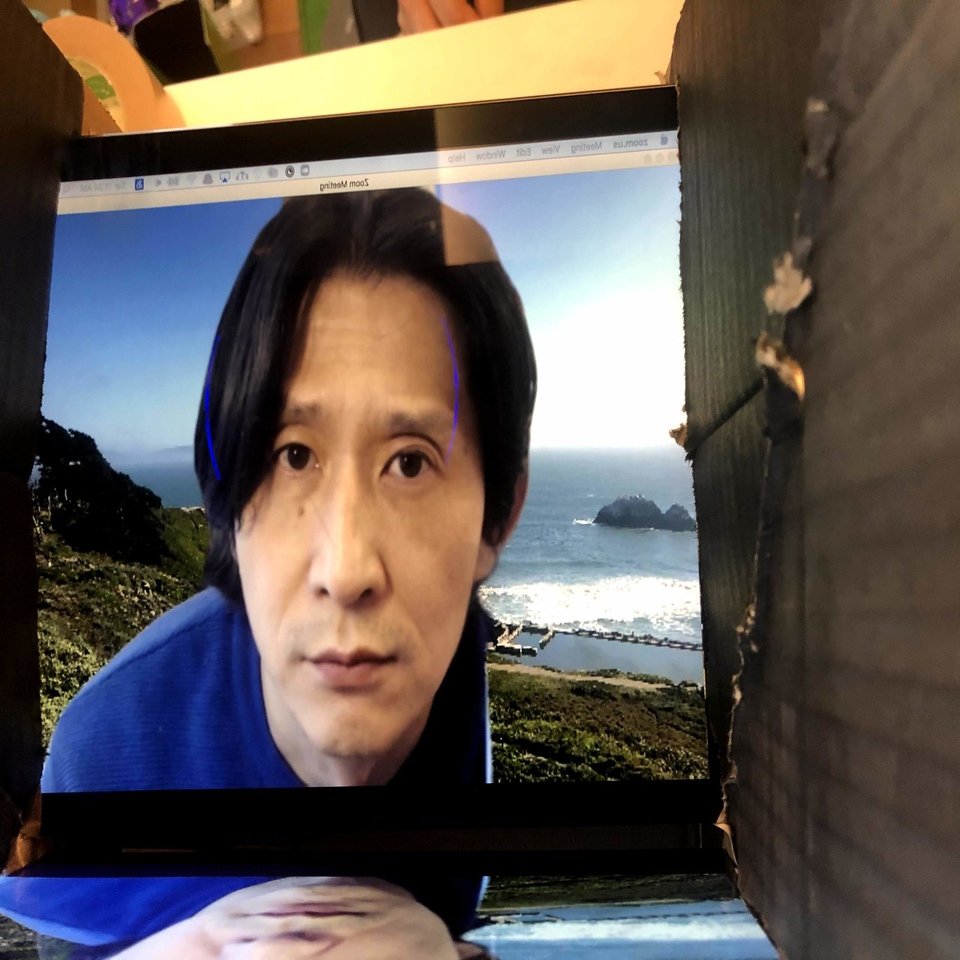 ビデオ会議で目線が合うガジェットをレーザーカッターで作ってみた｜川島優志 Masashi Kawashima, image size:1280x960