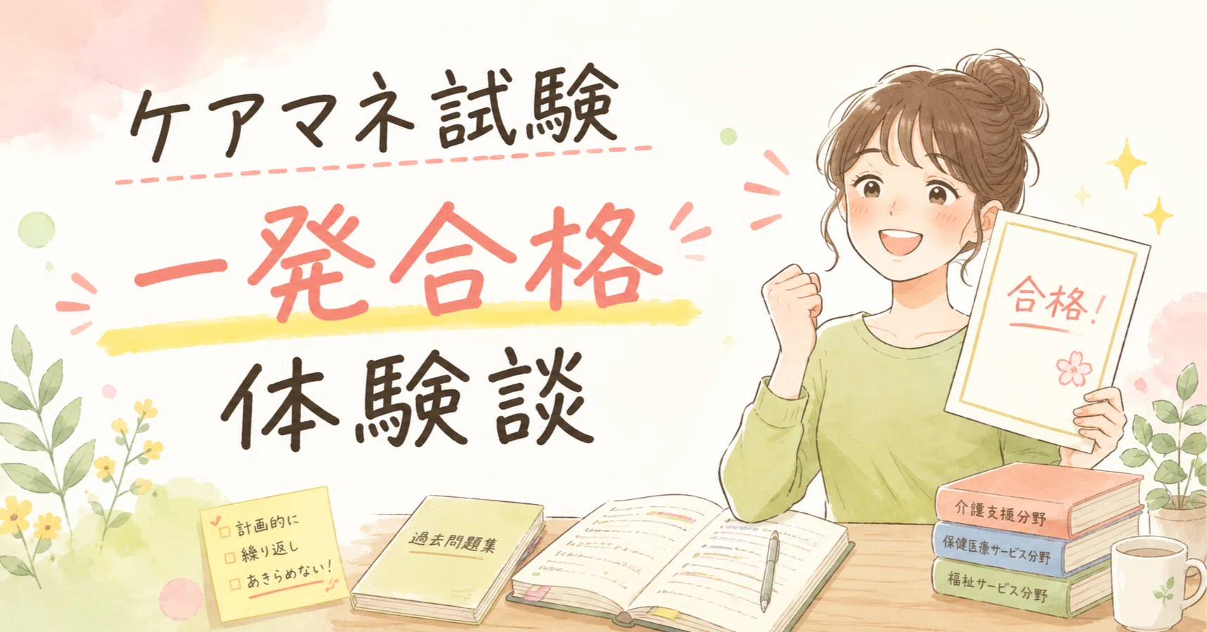 ケアマネ受験一発合格Ｇｅｔ！ はじめてでも受かる！　過去問＋予想＋参考書＝この１ ２０１７年度版/メディカ出版/ケアマネ受験一発合格研究会（単行本） ケアマネ試験に一発合格した私の体験談 ～独学・最低限の出費で挑んだ1