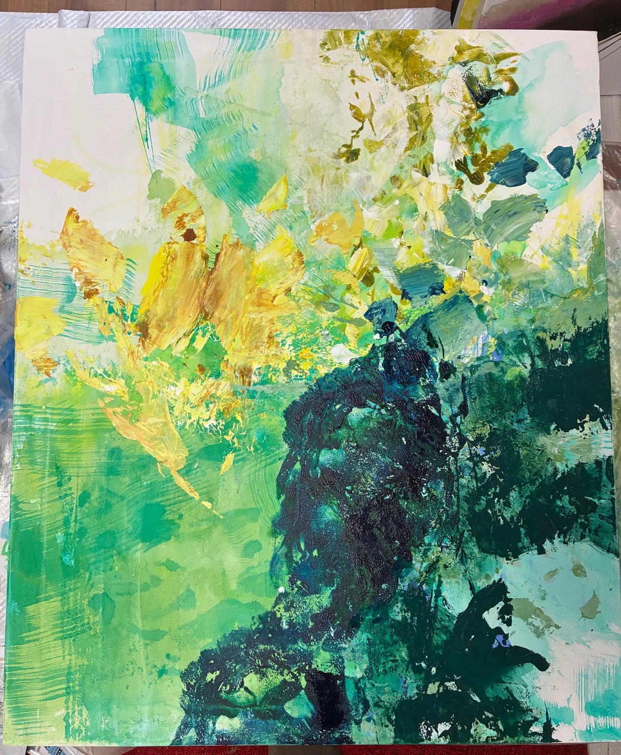 絵を逆さまにして、森の種を置く| 抽象画 連載 #3｜きのした | 抽象画