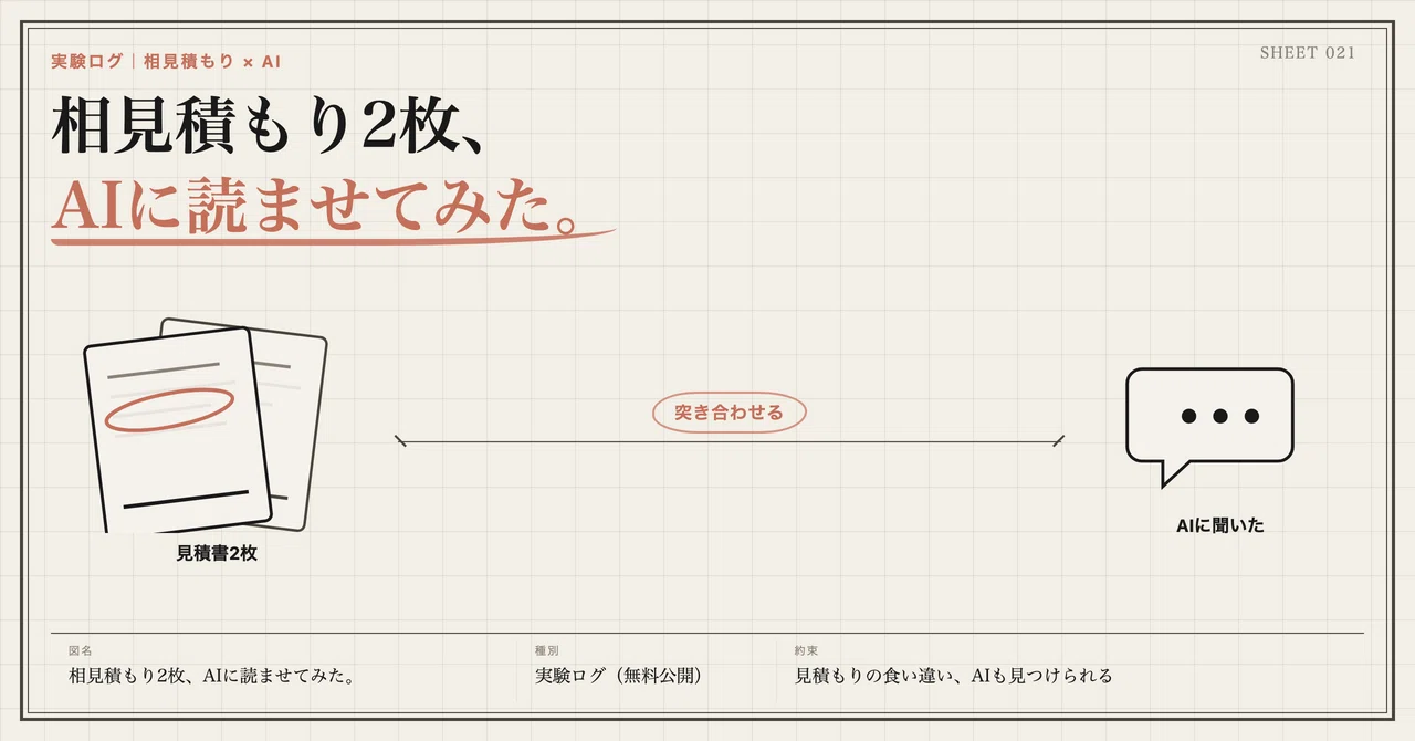 相見積もり2枚をAIに読ませてみた、実験の記録｜jinc.