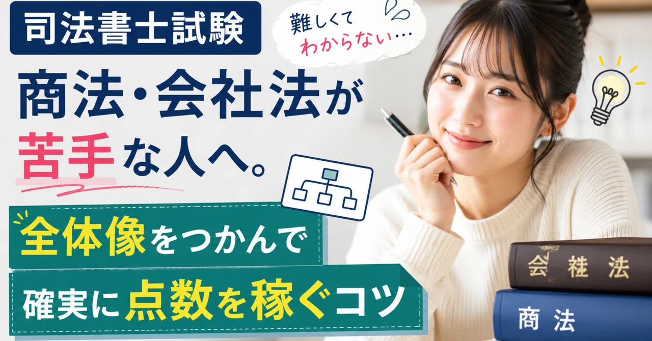 司法書士試験】商法・会社法が苦手な人へ。全体像をつかんで確実に点数