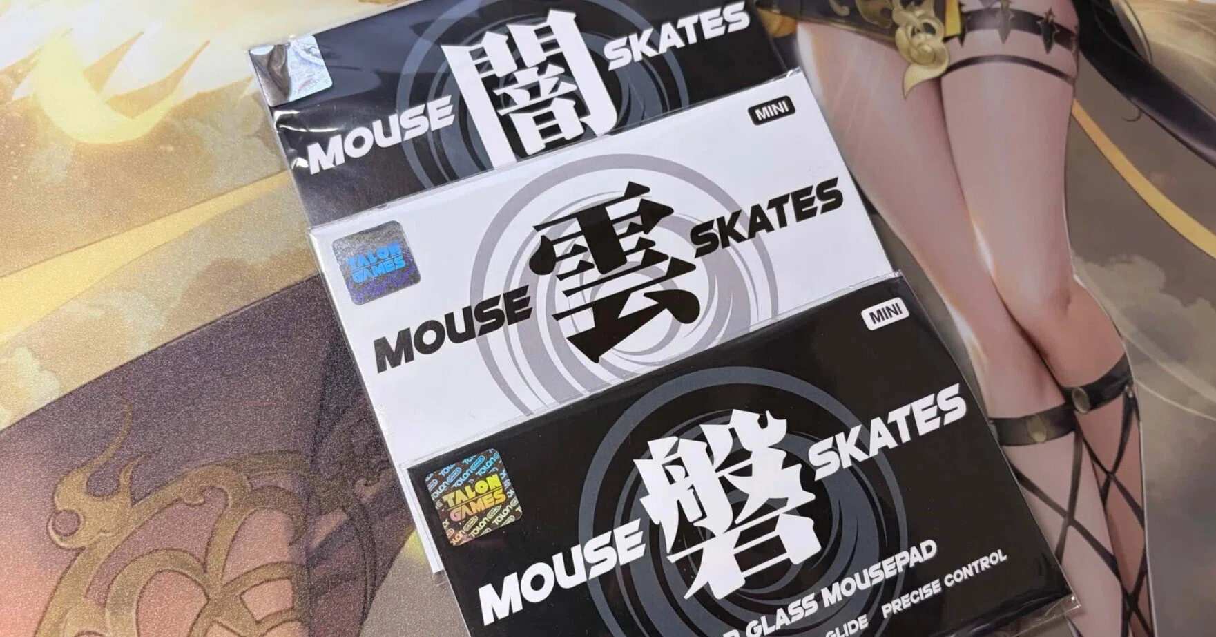 PR【ガラスマウスパッド特化】TALONGAMES MOUSE SKATES「磐・雲・闇