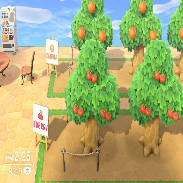あつ森 果樹園 効率的な作り方 木の配置と間隔 植え方 看板のマイデザイン あつまれどうぶつの森 Sachi Note