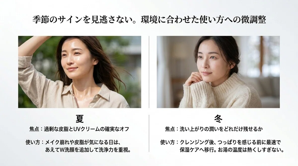 オルビス ザ:季節によるクレンジング選びの違い