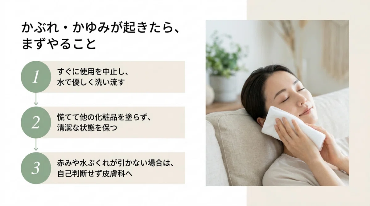 アロエ：かぶれ・かゆみが起きた時の対処の図解