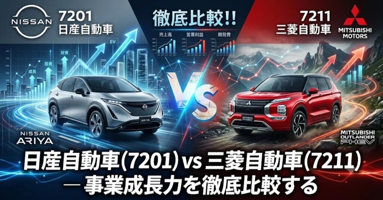 日産自動車（7201）vs 三菱自動車（7211）— 事業成長力を徹底比較する