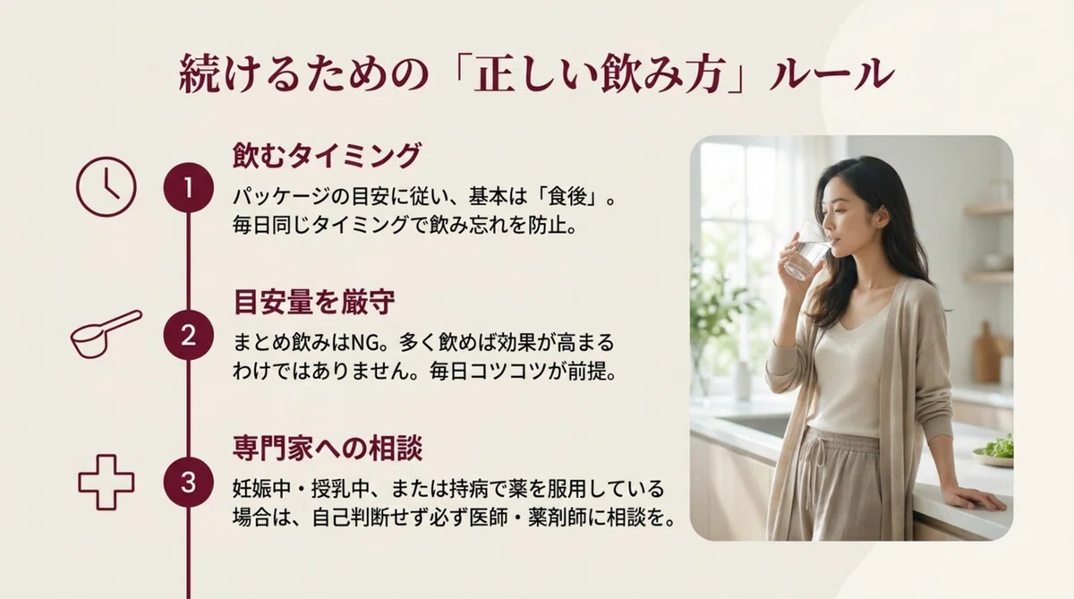 レスベラトロール:飲み方と注意したい人の図解