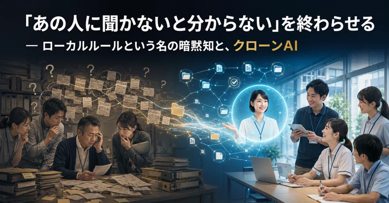 「あの人に聞かないと分からない」を終わらせる ― ローカルルールという名の暗黙知と、クローンAI eyecatch