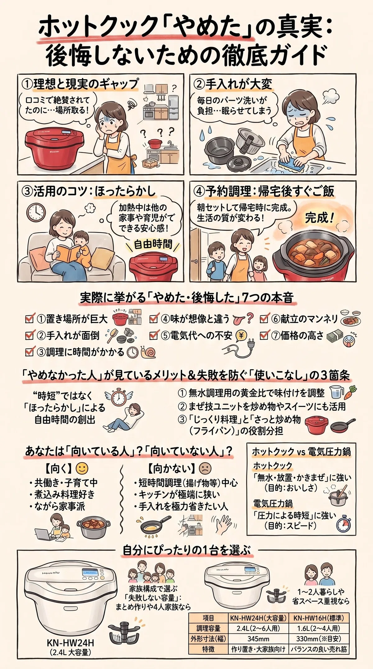 ホットクックやめたの真実、後悔しないための徹底ガイドのインフォグラフィック