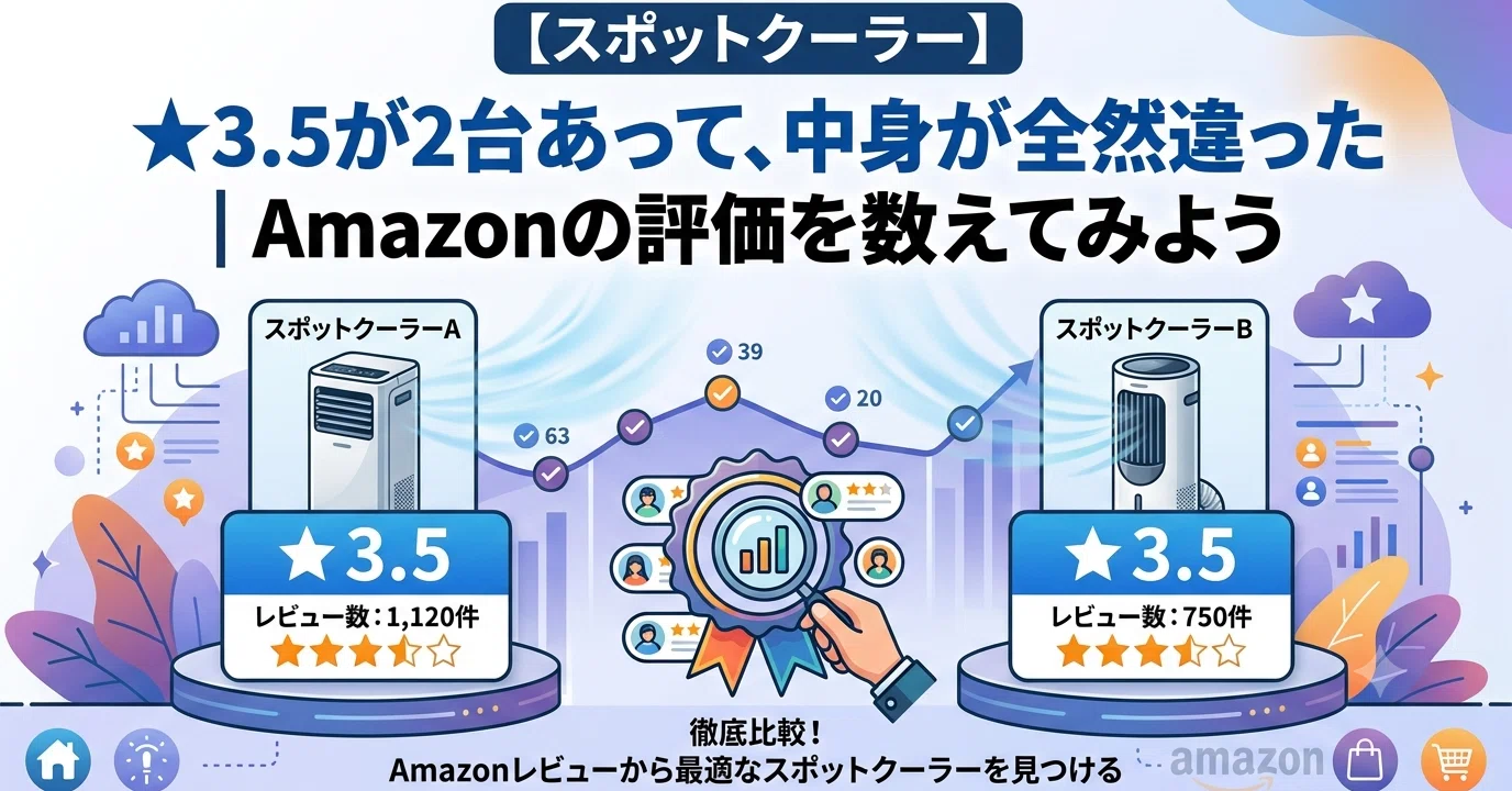 スポットクーラー】同じような評価でも、中身が全然違った｜Amazonの