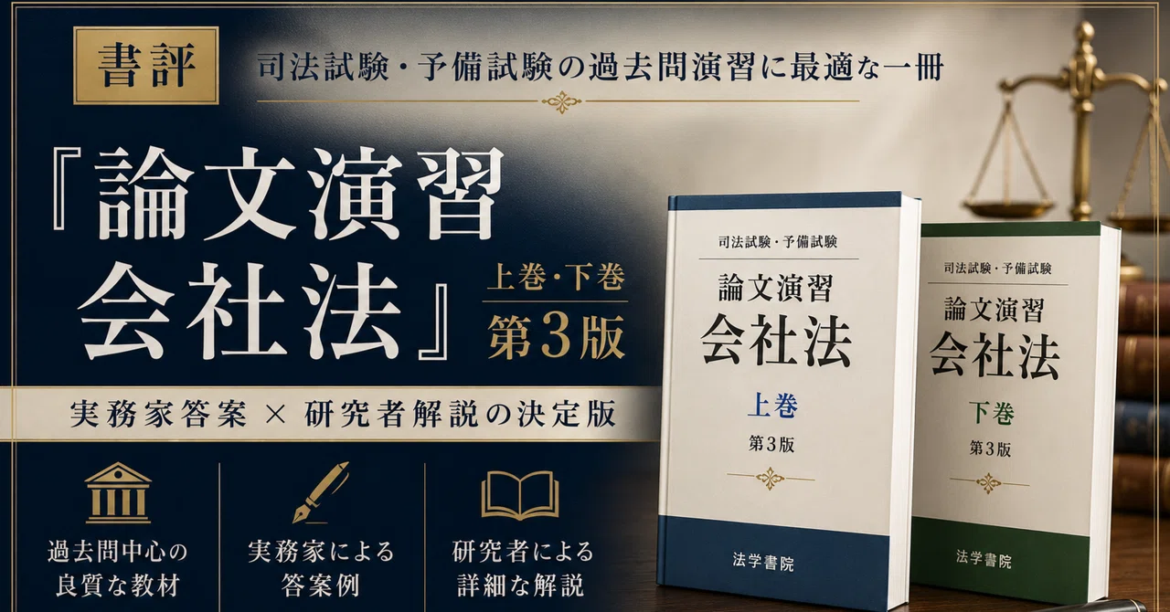 書評】【会社法A評価】『論文演習会社法 第3版』を受験生時代に使った