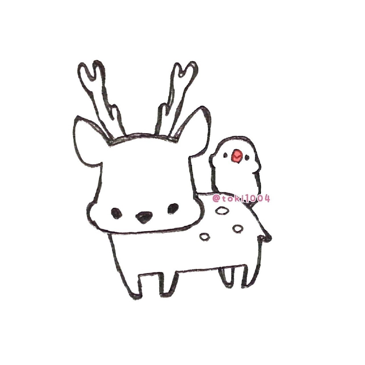 なんか背中に乗ってるんですけど 絵 イラスト イラストレーター お絵描き ドローイング 一発描き ボールペン 文鳥 Bird らくがき 一日一絵 イラスト基地 イラス とき Note