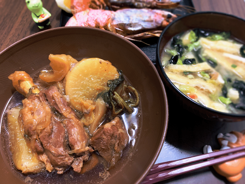 圧力鍋でホロホロ 豚のすね肉と大根の煮込み料理 自粛でクッキング第5回 自粛でクッキング Note