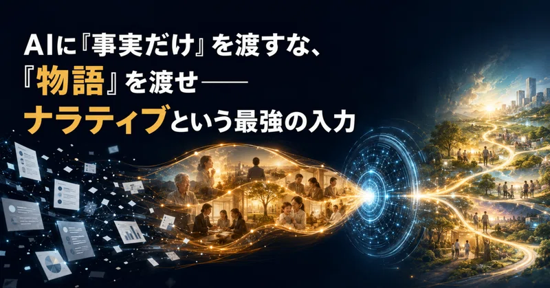 AIに「事実」を渡すな、「物語」を渡せ──　ナラティブという最強の入力 eyecatch