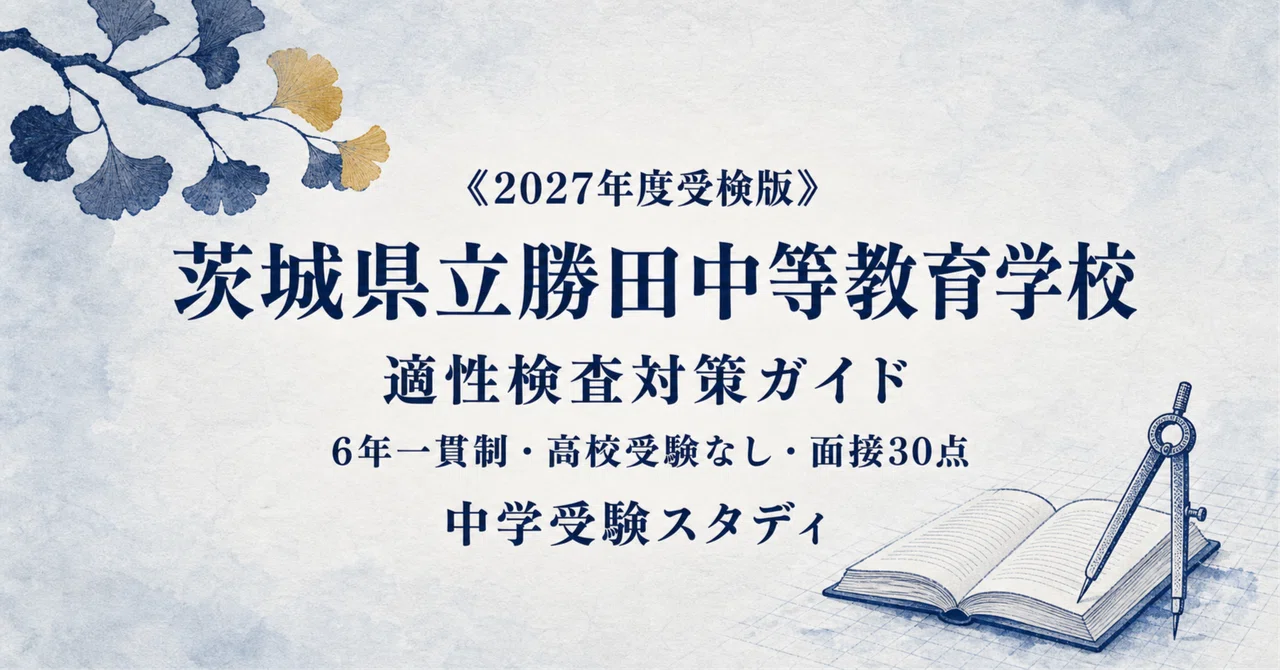 茨城県立勝田中等教育学校】適性検査対策ガイド〔2027年度受検〕｜公立