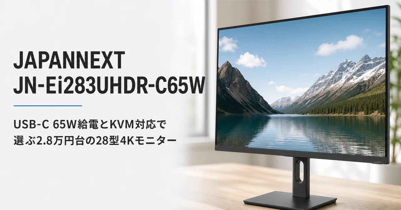 JAPANNEXT JN-Ei283UHDR-C65W のレビュー・口コミ評判と特徴 USB-C 65W