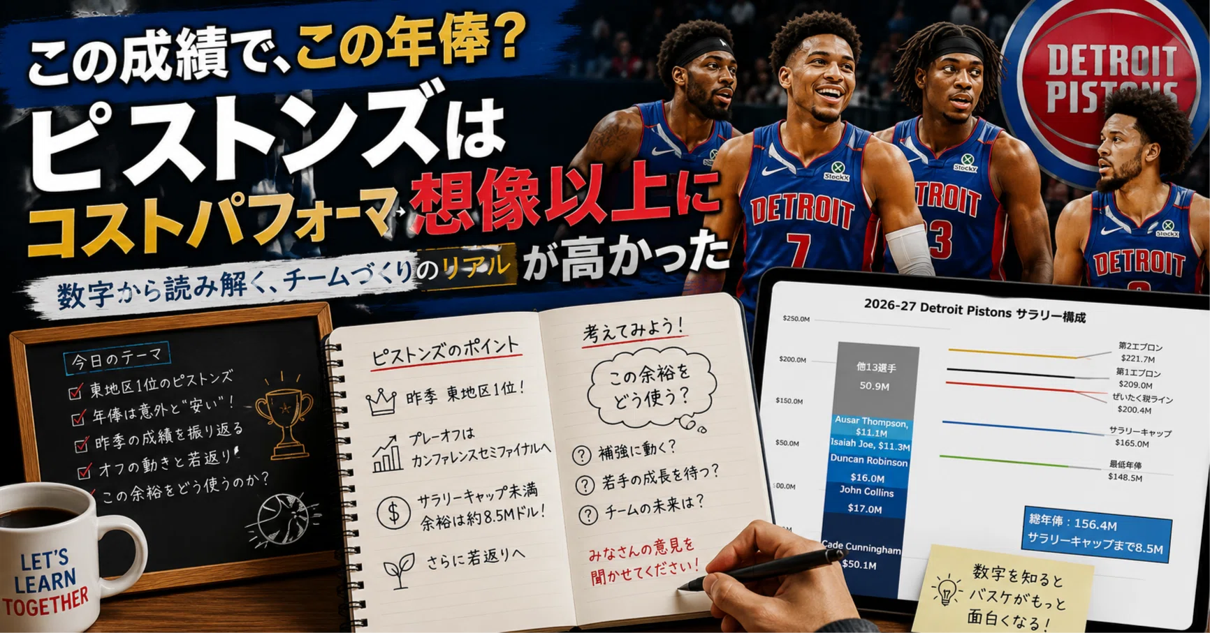 この成績で、この年俸？」ピストンズは想像以上にコストパフォーマンス
