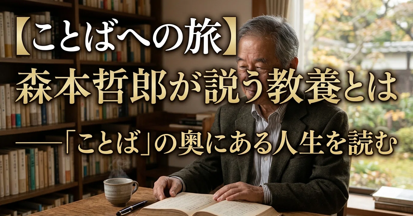 ことばへの旅】森本哲郎が説う教養とは──「ことば」の奥にある人生を