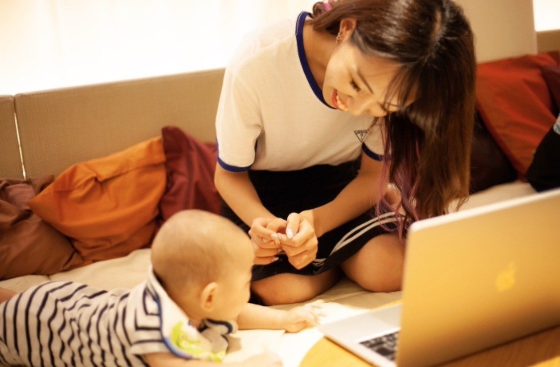 あやなさんと子供