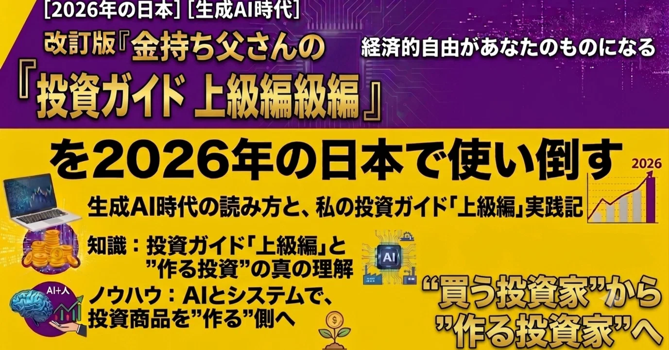 書評】『改訂版 金持ち父さんの投資ガイド 上級編』を2026年の日本で