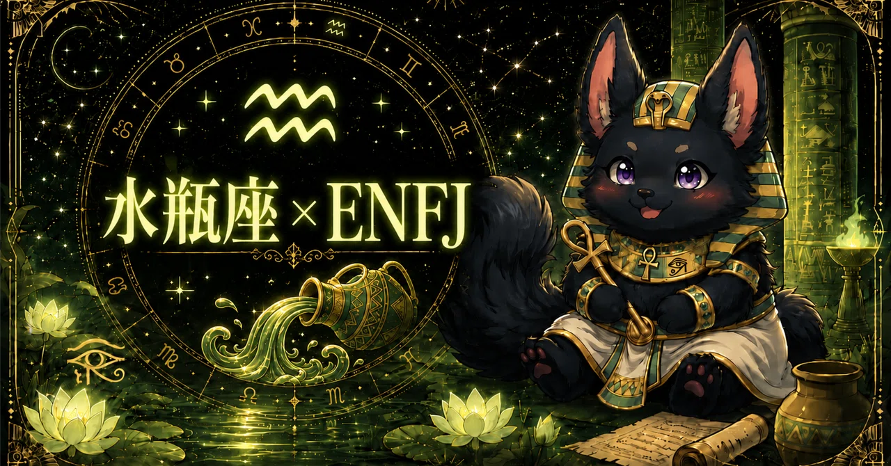 水瓶座ENFJの性格・恋愛・仕事・才能を深掘りするのだ🐾｜星座×MBTI｜アヌピス🔮星座×MBTI開運研究所
