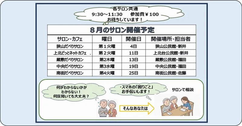 【8月の開催】スマホサロンの開催案内です！