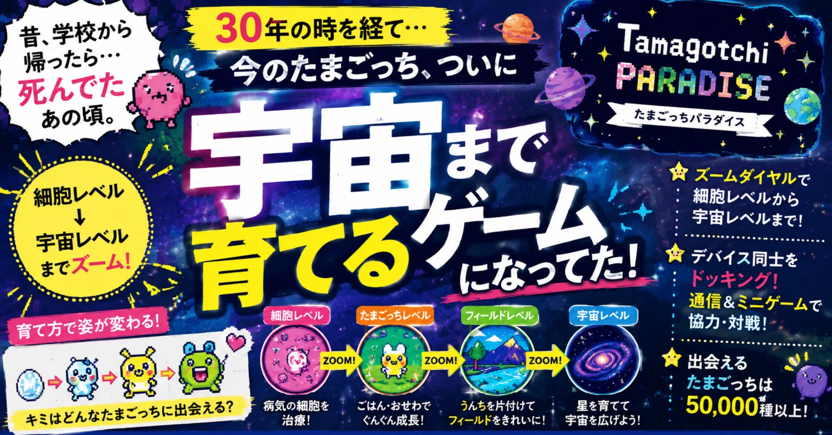 昔たまごっちを育てていた人へ。今のたまごっち、ついに「宇宙」まで