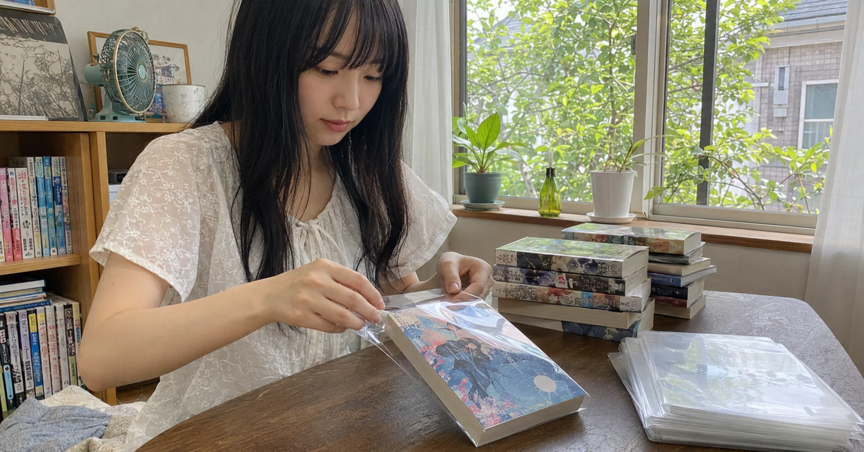 大切なコミックをきれいに読み続けるための透明ブックカバー｜キツネ