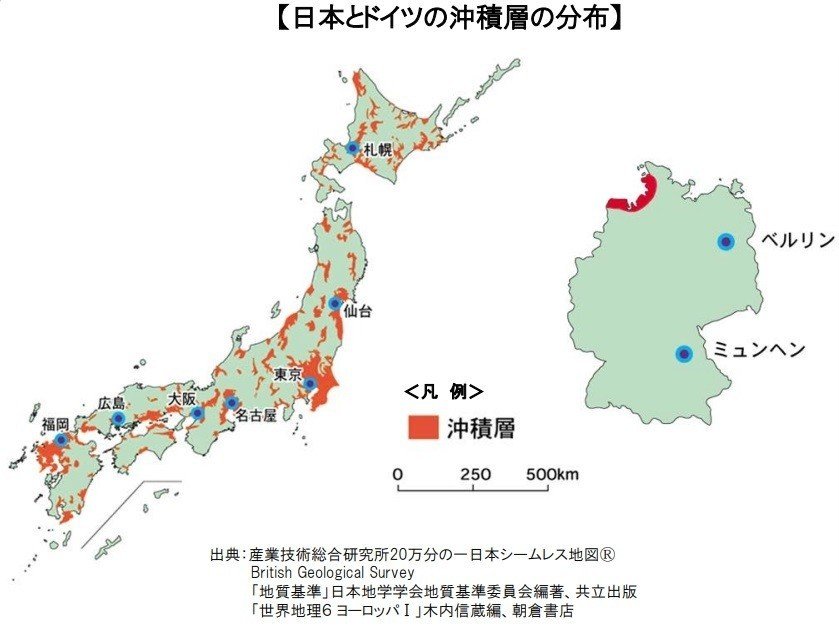 沖積層の分布