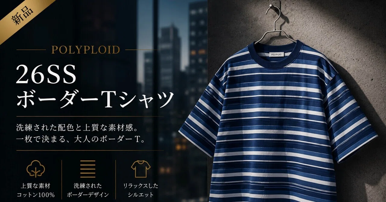 POLYPLOID ボーダーTシャツ　サイズ2 新品未使用 メルカリ物販】利益8,270円！POLYPLOID（ポリプロイド）の新作ボーダー