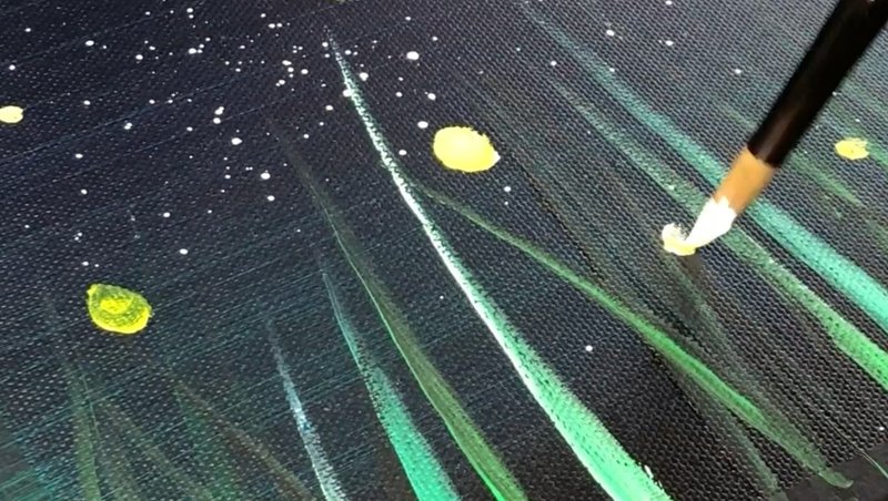 アクリル絵の具を使用した 夏夜のホタル の描き方 初心者が簡単に絵を描く方法 Junya Art Note